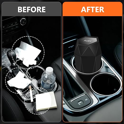 Car Trash Can with Lid, Leakproof, 30 Trash Bags, Black, 2 Pack | Small Garbage Can for Car, Car Accessories for Interior, Multipurpose Organizers and Storage Solutions for Home, Office - Image 6