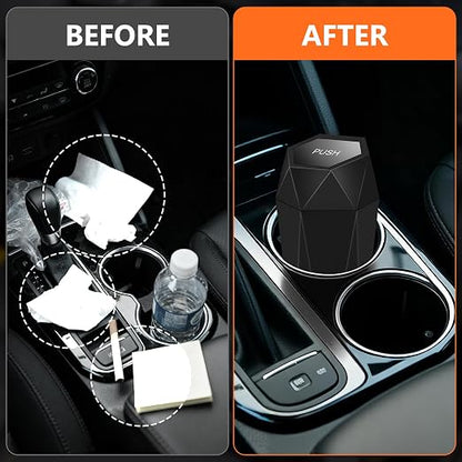 Car Trash Can with Lid, Leakproof, 30 Trash Bags, Black, 2 Pack | Small Garbage Can for Car, Car Accessories for Interior, Multipurpose Organizers and Storage Solutions for Home, Office - Image 6
