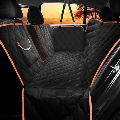 Shodu Waterproof Dog Car Seat Cover for Back Seat,Collapsible Scratchproof Dog Car Seats Covers,Nonslip Dogs Seat Cover with Mesh Window,Storage Pocket,Side Flaps,Universal Size Fit for Car/Truck/SUV by Shodu