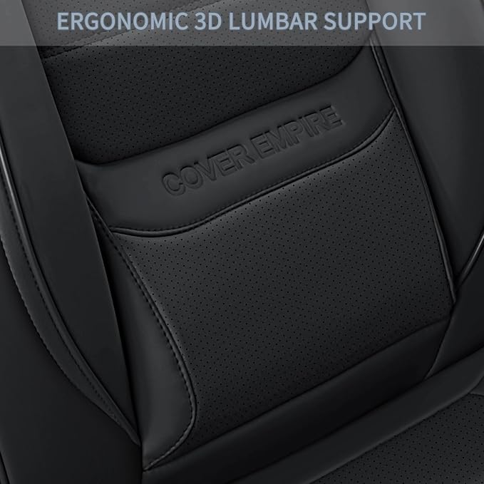 Front Car Seat Covers, 2Pcs Universal Leather Seat Covers for Cars, Full Coverage Waterproof Automotive Seat Covers, Breathable Front Seat Covers for Most Trucks, SUVs, Sedans, Black - Image 4