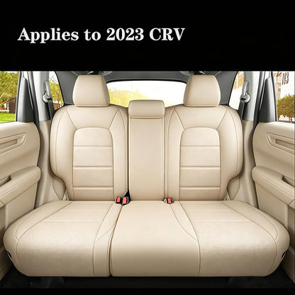 CocheFamilia CRV Seat Covers Custom Fit for Honda CRV 2023 2024 2025 2026 Leather Car Seat Cover Full Set for Trucks SUV,Waterproof Car Seat Cushion,Faux Leather (Beige) - Image 3