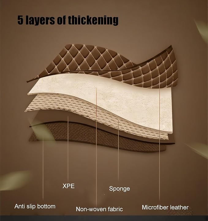 Leatherette Car Seat Protector - 2 Pack Large Car Kick Mats with Storage Organizer Seat Back Cover Against Dirty Shoes & Scratches, Universal Fit for Most Vehicles (Coffee) - Image 3