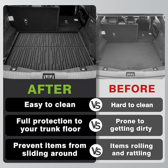 BestEvMod Vehicle Mat Cargo Liner Trunk Compatible with Mach-E 2026 2025 2024 2023 2022 2021Accessories All Weather Protection Heavy Duty Waterproof Easy to Clean Cargo Mat(Upgraded Trunk Liner) - Image 6