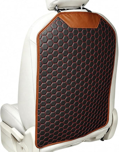 Car Back Seat Protector for Kids' Feet, Waterproof Kick Mat Seat Back Cover, Durable 600D Oxford & Faux Leather Car Seat Back Protector, Easy Clean Universal Fit for Cars SUVs Vans, Red, 1 Pack by QIANKUNCaraccessories