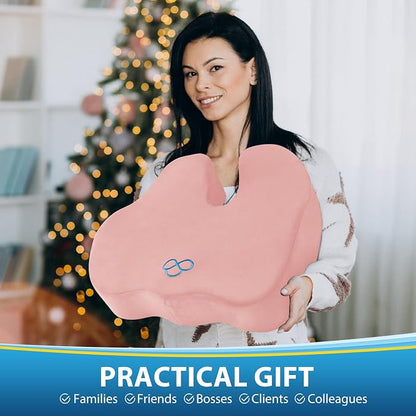 BlissTrends Memory Foam Seat Cushion for Office Chair & Car Seat, Pink | Ergonomic Tailbone & Sciatica Support with Removable Velvet Cover for Pressure Relief and Long Sitting Comfort, 3.3" Thick - Image 6