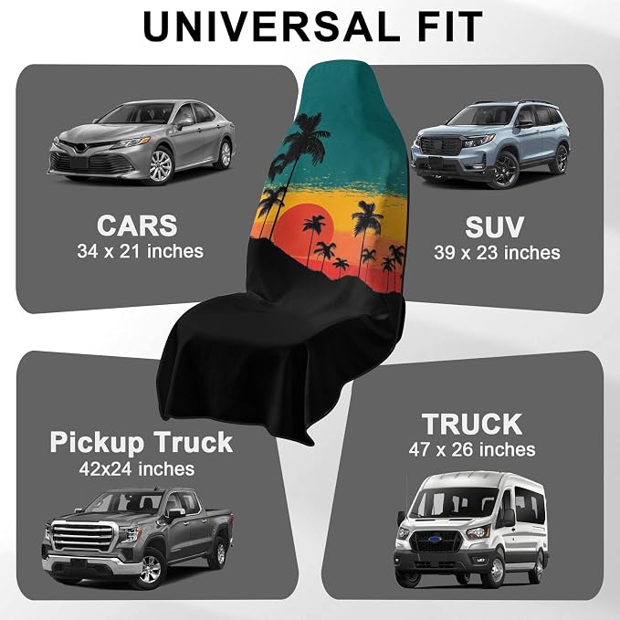 2 Pack Car Towels Seat Cover with Storage Bag, Multifunctional Microfiber Towel for Gym Outdoor Sport Running,Picnic, Beach, Pet Dog Travel,Fits Car SUV Truck (Tropical Sunset) - Image 6