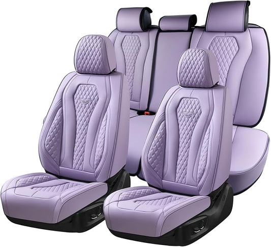 Coverado Car Seat Covers Full Set, Purple Seat Covers, Automotive Car Seat Cover, Car Seat Cushion, Car Seat Covers Front Seats Back Seat Covers, Car Seat Protector Universal Fit Most Cars by COVERADOAUTO