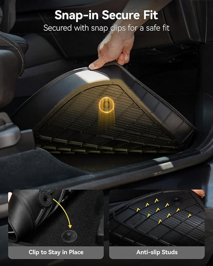 3W Floor Mats Fit for 2019-2024 Dodge Ram 1500 Crew Cab New Body | NOT Classic Models) with Original Storage All Weather TPE Accessories Custom Fit Dodge Ram 1500 Floor Liner Full Set Car Mats - Image 9