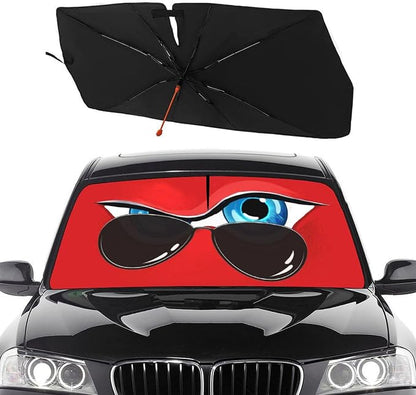 Socira Funny Eye Car Windshield Sunshade Umbrella Foldable Umbrella | Sun Shade Windshield Cover Sunshade Car Accessories Blocks Uv Rays Keeps Cool (57" X 30") by Socira