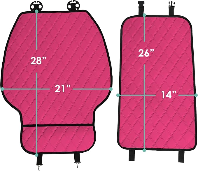 FH Group Car Seat Cushion – Neosupreme Single Front Seat Cover with Front Pockets, Airbag Compatible, Universal Fit Car Seat Cushion for Driver or Passenger Seat, SUV, Truck, Sedan & Van – Pink - Image 3