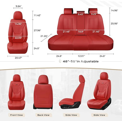 Coverado Car Seat Covers with Lumbar Support, Front Covers for Cars, Universal Automotive Seat Cover, Waterproof, Leather Car Seat Cushion, Interior Seat Protectors for Most Cars - Image 6