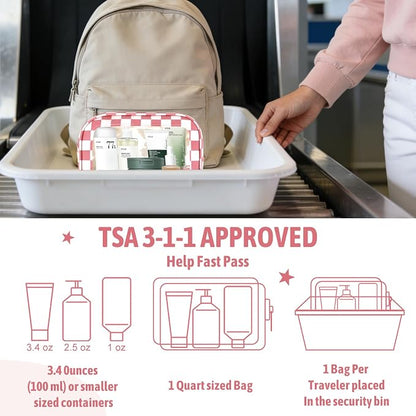 YOPCDJ 3PCS Clear Toiletry Bag, TSA Approved Travel Makeup Pouch with Zipper for Cosmetics and Toiletries, Diaper Bag Organizer Pouch Set, Women's Purse Organizer and Clear Car Bag - Image 7