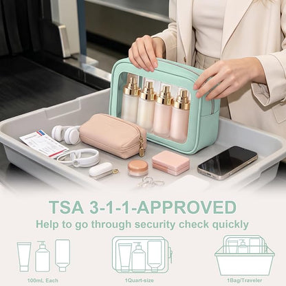 5PCS Clear Makeup Bags with Handles, TSA Approved Toiletry Bags, Diaper Bag Organizer Pouch, TPU Car Storage Organizer with Zippers, Waterproof Travel Organizer Bag for Women - Image 8