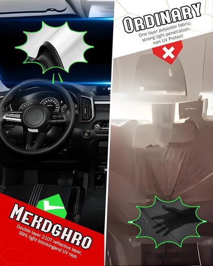 Custom Fit Windshield Sun Shade for Mazda 6 2014-2021 | Foldable, Easy to Install & Store, Full Coverage, 210T Reflective Fabric, Blocks 99% of UV Rays - Image 4