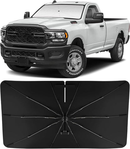 INSAUTO Custom Fit Windshield Sun Shade Umbrella for Dodge RAM 2500 3500 2010-2026, Easy Fold & Store, Comes with Bag, UV & Heat Reflective, Keeps Your Car Cool by INSAUTO