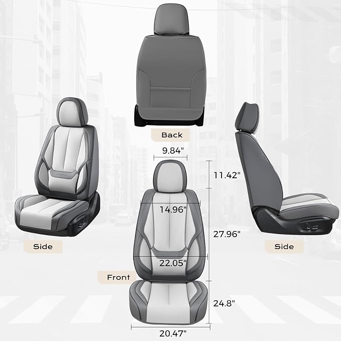 Coverado Car Seat Covers, Seat Covers for Cars, Waterproof Leather Auto Seat Protectors, Leather Car Seat Cushion, Car Interiors Accessories Universal Fit for Most Cars - Image 3