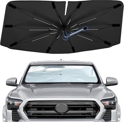 Windshield Sun Shade Umbrella for Toyota Tacoma 2016-2026 Front Window | Foldable Car Sunshade, 360 Rotation Automotive Interior UV Protection for Outdoor Parking, Keep Car Cool by Bocvam