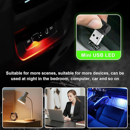 2 PCS Mini USB LED Light, 8 Colors RGB Car USB LED Interior Atmosphere Light, Adjustable Brightness Smart Laptop Keyboard Home Office Decoration Night Lamp, Car Accessories - Image 5