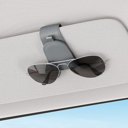 Sotfamily Magnetic Sunglass Holder for Car Visor, 2 Packs, Faux Leather | Strong Magnetism, for Most Car Visors, No Marks on Visor, Gift-Ready Packaging, Sunglass Organizer, Car Accessories for Men - Image 2