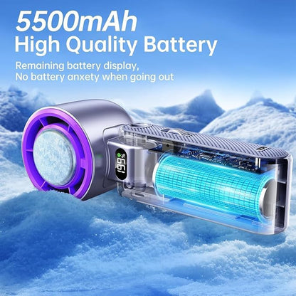 Pro Handheld Portable fan with Turbo Cooling 5500mAh 199 Speeds | 20000 RPM Air Turbo Tech Portable Design Powerful Mini Personal Fan for Travel, Outdoor,Beach,Makeup, Summer - Image 4