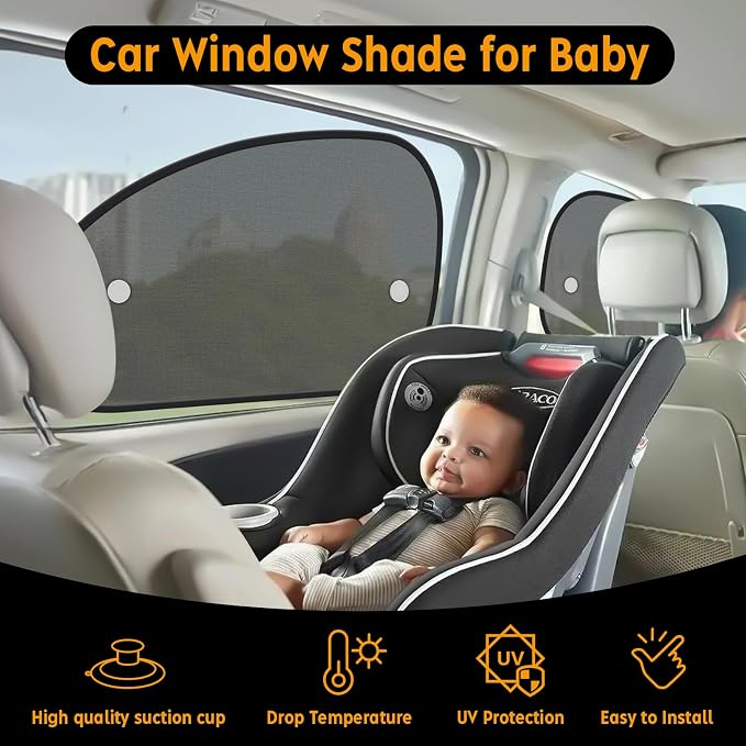 2026 New Upgrade Car Window Shades for Side Window 25"X15"(2 Pack),Car Window Shade for Baby Suction Cup,Sun Shade Side Window Can Blocks 99.98% UVR - Image 6