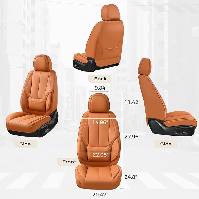 Coverado Car Seat Covers, Seat Covers for Cars, Waterproof Leather Auto Seat Protectors, Leather Car Seat Cushion, Car Interiors Accessories Universal Fit for Most Cars - Image 5