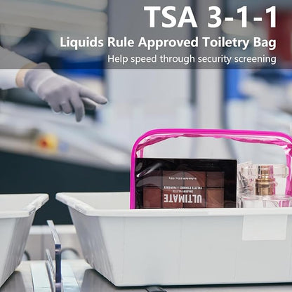 4 Pack Clear Makeup Bags, TSA Approved Toiletry Bag Car Organizer Travel Cosmetic Case Portable Travel Essentials Bags for Toiletries Clear Summer Beach Bag Carry on Airport Airline Compliant Bag - Image 4