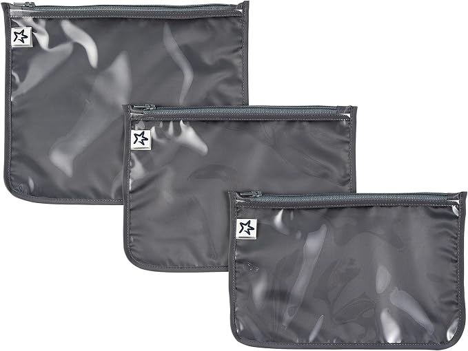 Tiny Twinkle Diaper Bag Organizing Pouches|3 Pack Mess-Proof Clear Front Travel Organizer Bags&TSA Approved Toiletry Bag Set for Baby and Mom Essentials by TinyTwinkle