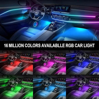 Smart Acrylic LED Car Interior Lights, 10-in-1 Fiber Optic Ambient Kit | USB Powered, Wireless APP Control, Music Sync and Color Changing Ambient Lighting for Car Interior, Gifts for Women and Men - Image 2