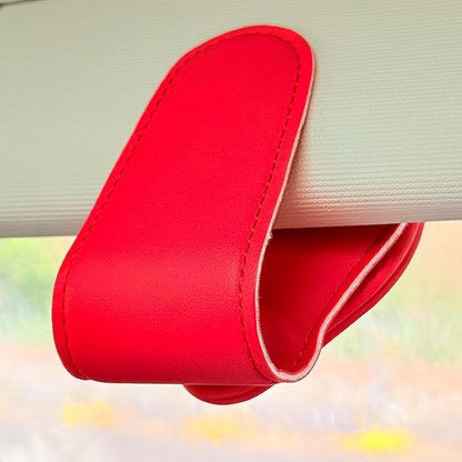 American Flag - Car Sunglass Holder, Magnetic Leather Eyeglass Hanger Mount Clip Holder for Car Visor Accessories (Red) | Magnetic Leather - Image 3