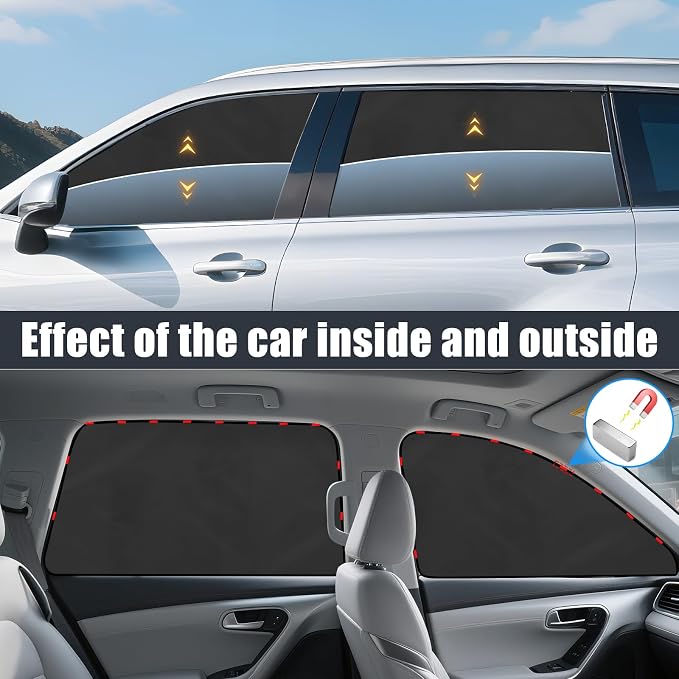 ZATOOTO Car Window Shades for Toyota Highlander 2021-2024，100% Privacy | 4 Pcs Car Window Covers,Effective Sun Blocking,Metal Frame Fit,Great for Camping,Full Privacy Protection. - Image 5