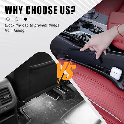 Car Seat Gap Filler Organizer 2 Pack, Anti-Drop Car Seat Gap Filler, Black | Seat Side Console Storage Pocket with Storage Slot, Universal Car Accessories Interior for SUV Truck Between Seat & Console - Image 6