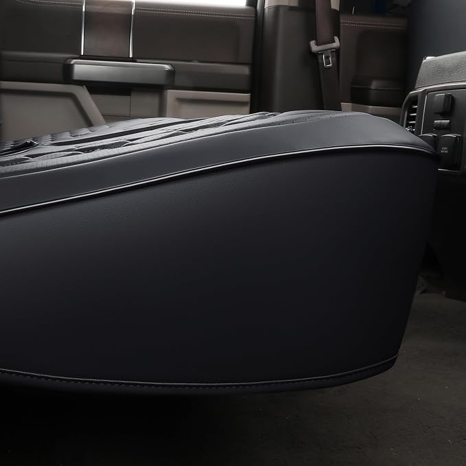 Huidasource Silverado Back Row Car Seat Covers, Split Rear Bench Seat Cushion Cover Fit for Chevy Silverado GMC Sierra 1500 2007-2013&2019-2026, 2020-2026 2500/3500HD Crew Cab WT LS LT(Back Row/Black) - Image 9
