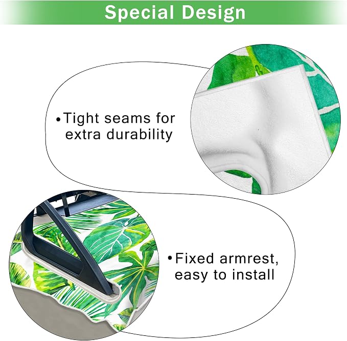 ENYORSE Golf Cart Seat Covers, Tropical Floral Seat Towel Blanket, Soft Breathable Microfiber, Keeps Seats Cool & Comfortable, 51”x31”, Fits 2 & 4 Passenger EZGO, Yamaha,Club Car Carts - Image 4