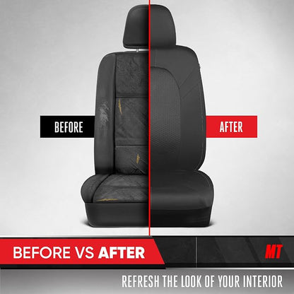 Motor Trend Honeycomb Polyester Seat Covers – Semi Universal Fit Front Seat Protector for Most Cars, Trucks, SUVs – Breathable Hex Design, Easy to Install, Black & Gray Car Seat Cover - Image 5