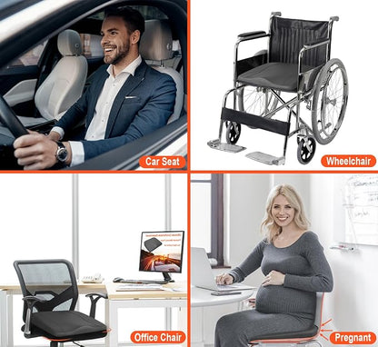 Lofty Aim Car Seat Cushion, Memory Foam Car Seat Cushions for Long Driving | Driver Seat Cushion Adds Height, Auto Seat Pillow for Sciatica Pain Relief, Butt Cushion for Car, Truck, PU Leather Gray - Image 5
