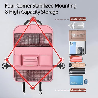Car Seat Organizers,Multi-functional Back Seat Protectors, Storage Pouches, and Tray Holders (for Cars, Kids, Seat Back and Rear Seats)（Pink 1 Pcs） - Image 7