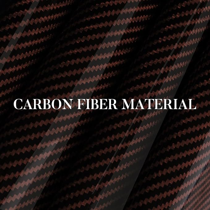 Carbon Fiber Steering Wheel Cover Universal 3pcs Protector Glossy Brown - Image 2
