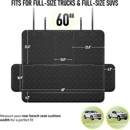 Dog Car Seat Cover for Back Seat, Waterproof 600D Oxford Protector | Non Slip Scratch Resistant Bench Cover, Easy to Clean, Fits Full-Size Trucks/SUVs, 60 Inch, for Travel and Daily Use, - Image 2