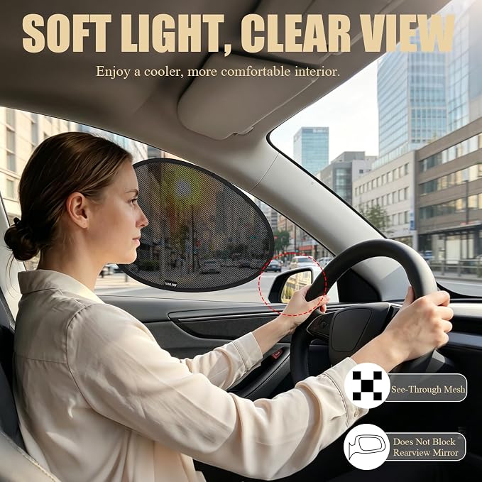 2 Pack Car Side Window Sun Shades, Static Cling Driver Side Window Shade | Upgrade Car Window Shades for Baby, Sun Blocker for Glare and Sun Protection, Clear Visibility, 15.7 × 11.4 inches - Image 4