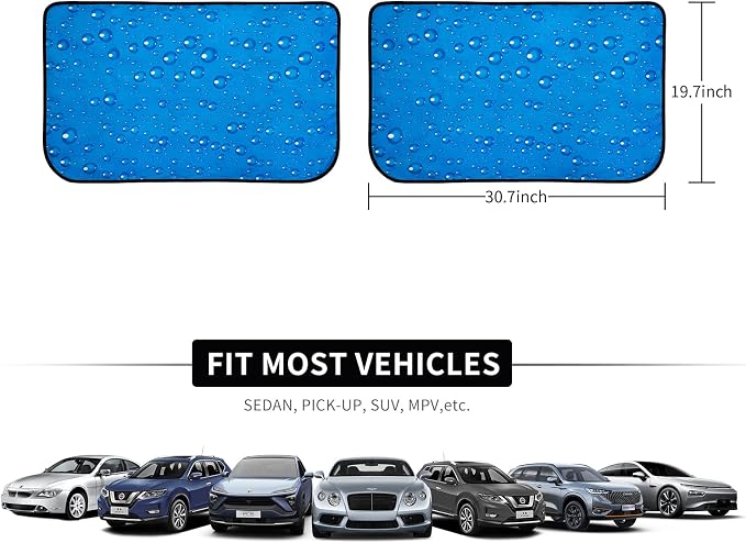 Aokway Magnetic Side Window Sun Shade -100% Block Light Car Window Shades - Car Privacy Curtains Universal Fit for Baby Naps, and Camping with UV Protection (Blue, Rear 2pcs) - Image 9