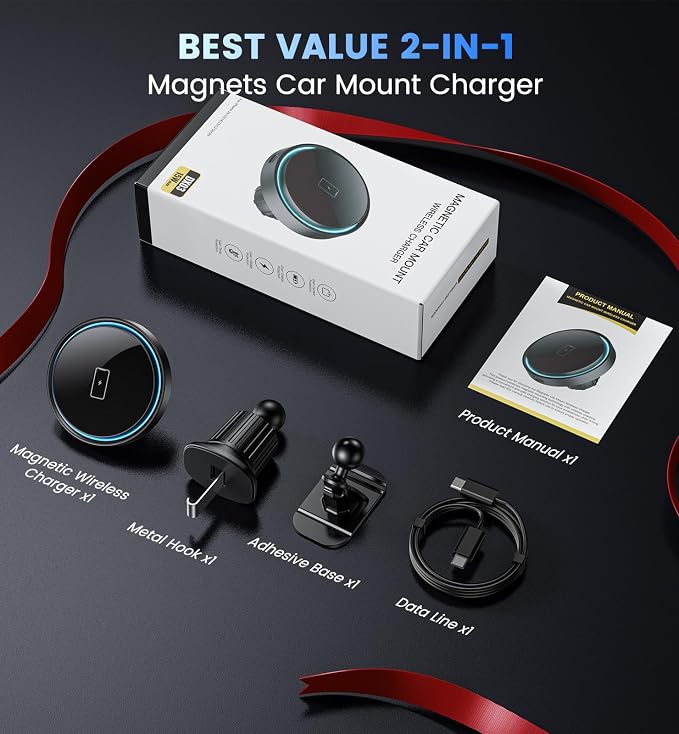 Magnetic Car Mount Charger 15W Magnetic Wireless Car Charger for iPhone 17 Accessories Magnetic Phone Holder for Car 3 in 1 Magnetic Car Mount for iPhone17Pro/16/15/14/13/12 Series Gifts for Men Women | N52 Strong Magnets, 360° Rotation, Dashboard & Ve... - Image 9