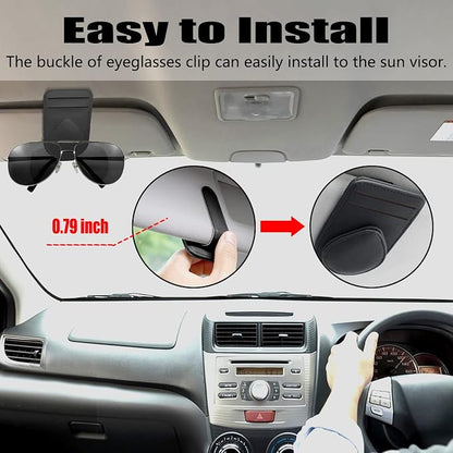 Sunglass and Card Holder for Car Visor, 2 Card Slots Visor Glasses Clip, Strong Magnetic Visor Holder, Visor Accessories for Cars SUV(Beige 1Pc) - Image 5