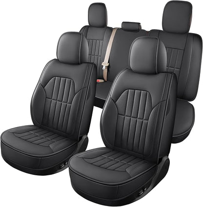 Truckiipa Car Seat Covers Full Set, Dodge Ram Seat Covers Full Coverage Leather Protector Pickup Truck Accessories, Custom Fit for 2002-2018 Ram 1500, 2002-2025 Ram 2500 3500 Crew Mega Cab, Black by Truckiipa