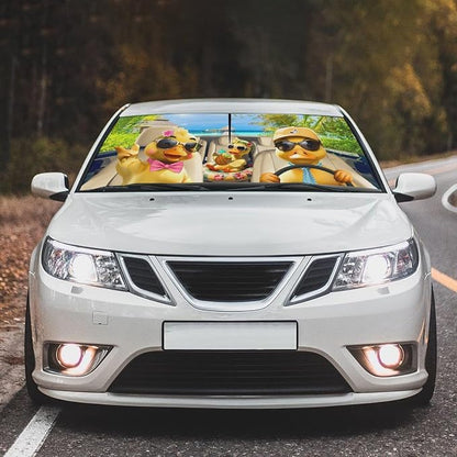 Socira Funny Duck Car Windshield Sunshade Umbrella Foldable Umbrella | Sun Shade Windshield Cover Sunshade Duck Car Accessories Blocks Uv Rays Keeps Cool (57" X 30") - Image 2