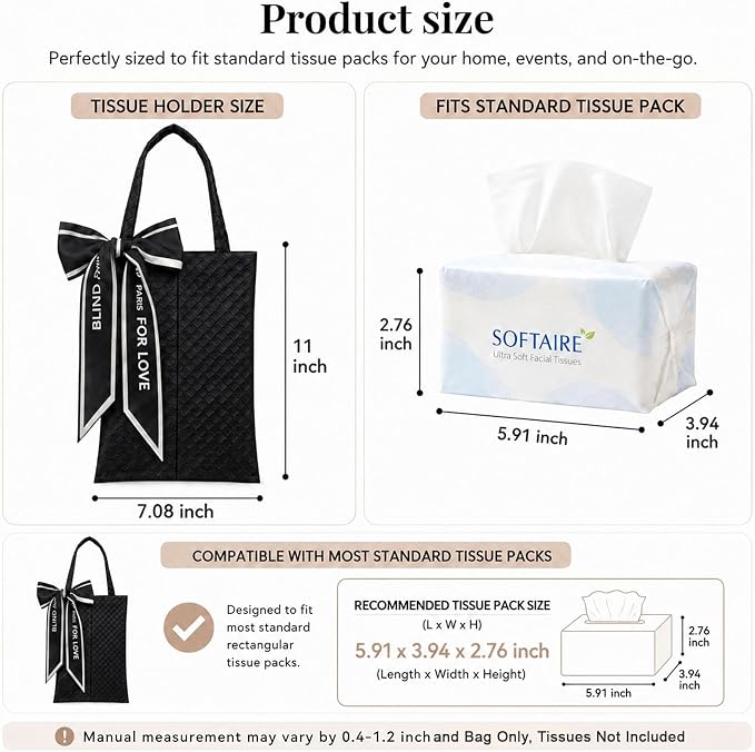 Hanging Faux Leather Tissue Box Holder for Car or Travel, Napkin, Desk RV | Tissue box suitable for hanging or placing flat,keeps napkins easy to reach in car,tents,desks or picnic setups.Party ready - Image 2