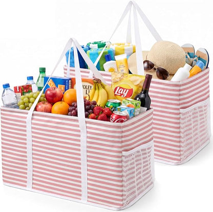Lifewit Extra Large Tote Bag, Reusable Grocery Bags with Metal Wire Frame and Handles by Lifewit