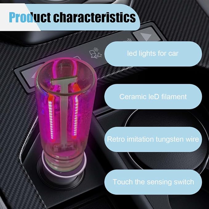 USB LED Atmosphere Light, Plug-in USB Ambient Retro Lamps, Mini LED Car Interface Charging Night Light for Hallway, Bedroom (Pink) - Image 4