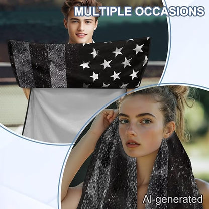 Black American Flag Car Towel Seat Cover Breathable Soft Car Seat Cover Protector with Storage Bag Easy to Store Universal Fit for Most Vehicles - Image 5