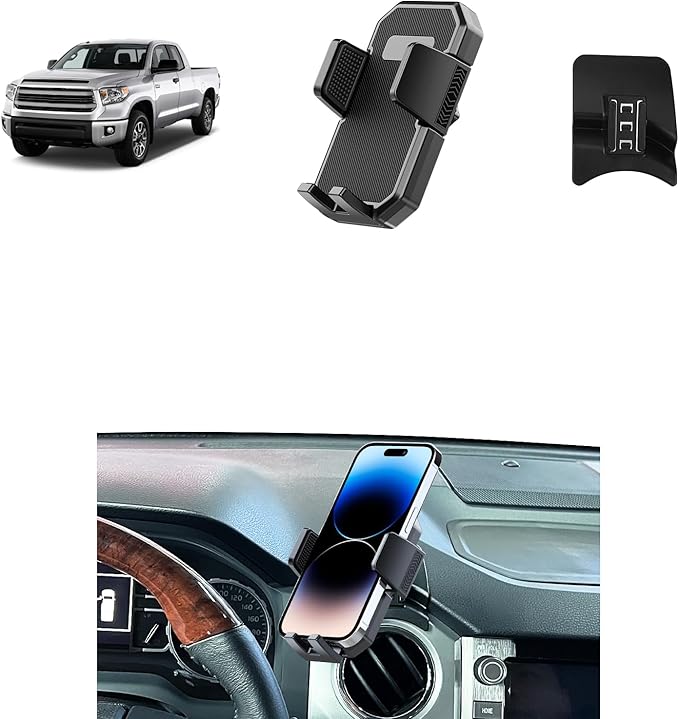 PZK Car Phone Mount for Toyota Tundra 2014-2021 Accessories Custom Air Vent | Auto Lock Car Phone Holder for Tundra Hands Free 360° Rotation One Button Release Fixed Clip Phone Cradles for All phone by SpecificCarPhoneHolder